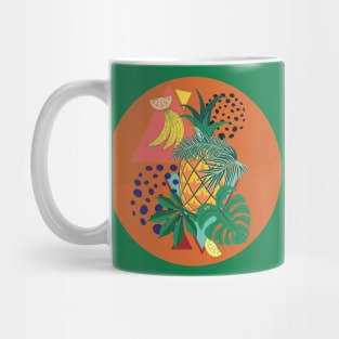 Abstract pineapple with exotic leaves Mug